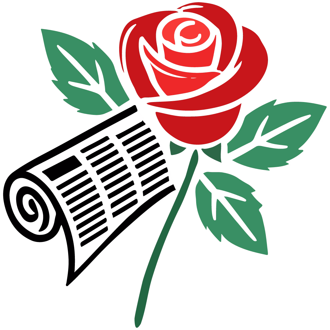 Rose with Newspaper used as Logo for News N' Roses
